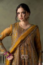 MARIA.B | 3 Piece Embroidered Net Suit - SF-W26-111-Mustard | Ready To Wear - Image 5