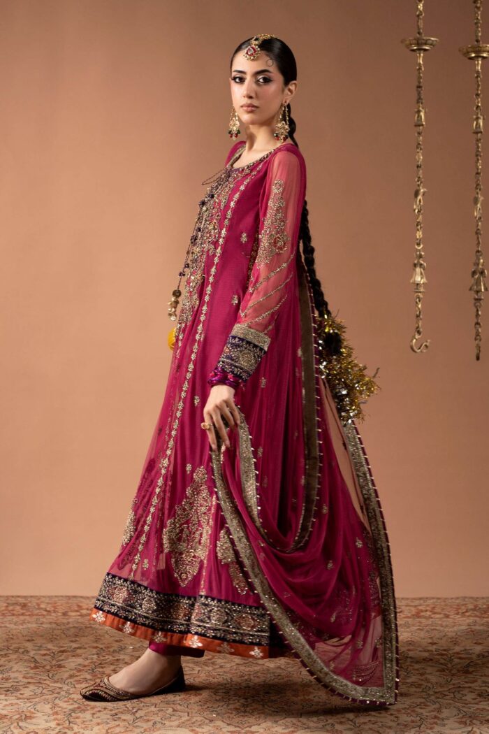 MARIA.B | 3 Piece Embroidered Net Suit - SF-W26-33-Pink | Ready To Wear - Image 3