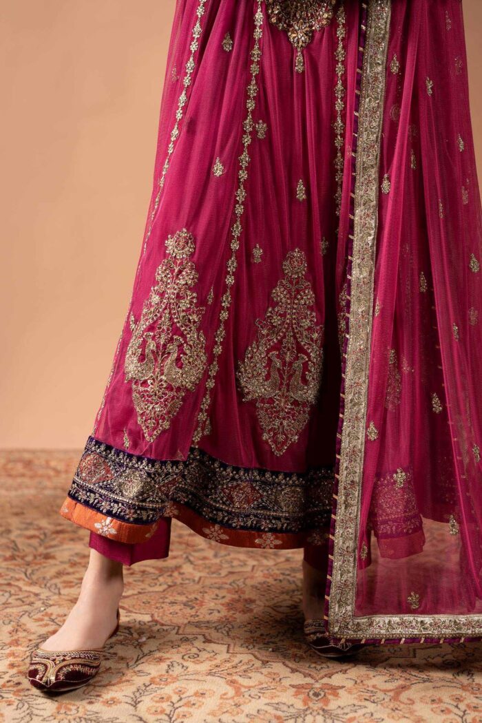 MARIA.B | 3 Piece Embroidered Net Suit - SF-W26-33-Pink | Ready To Wear - Image 8