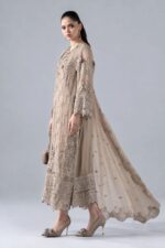 MARIA.B | 3 Piece Embroidered Chiffon Suit - SF-PF26-05-Coffee | Ready To Wear - Image 3