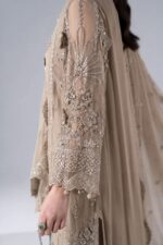 MARIA.B | 3 Piece Embroidered Chiffon Suit - SF-PF26-05-Coffee | Ready To Wear - Image 2