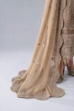 MARIA.B | 3 Piece Embroidered Chiffon Suit - SF-PF26-05-Coffee | Ready To Wear - Image 6