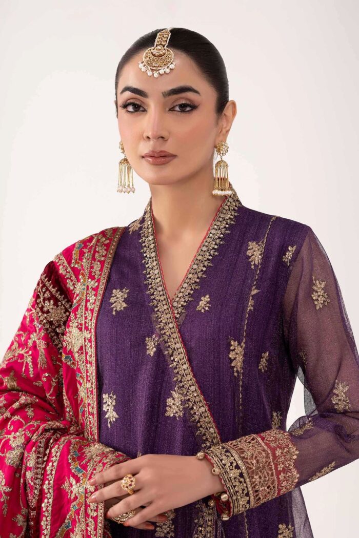 MARIA.B | 3 Piece Embroidered Zari Net Suit | Ready To Wear - Image 2