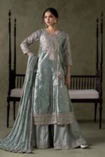 3 Piece Embroidered Zari Tissue Suit