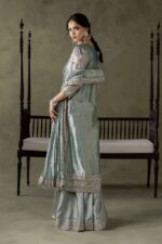 MARIA.B | 3 Piece Embroidered Zari Tissue Suit - SF-W26-113-Light Blue | Ready To Wear - Image 6