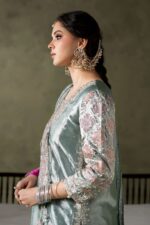 MARIA.B | 3 Piece Embroidered Zari Tissue Suit - SF-W26-113-Light Blue | Ready To Wear - Image 5