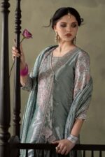 MARIA.B | 3 Piece Embroidered Zari Tissue Suit - SF-W26-113-Light Blue | Ready To Wear - Image 3