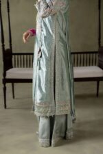 MARIA.B | 3 Piece Embroidered Zari Tissue Suit - SF-W26-113-Light Blue | Ready To Wear - Image 7