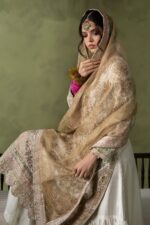 MARIA.B | 3 Piece Embroidered Raw Silk Suit - SF-W26-26-Off White | Ready To Wear - Image 6