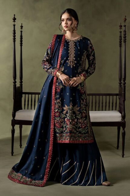 3 Piece Embellished Raw Silk Suit