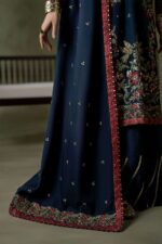 MARIA.B | 3 Piece Embellished Raw Silk Suit - SF-W26-66-Dark Blue | Ready To Wear - Image 6